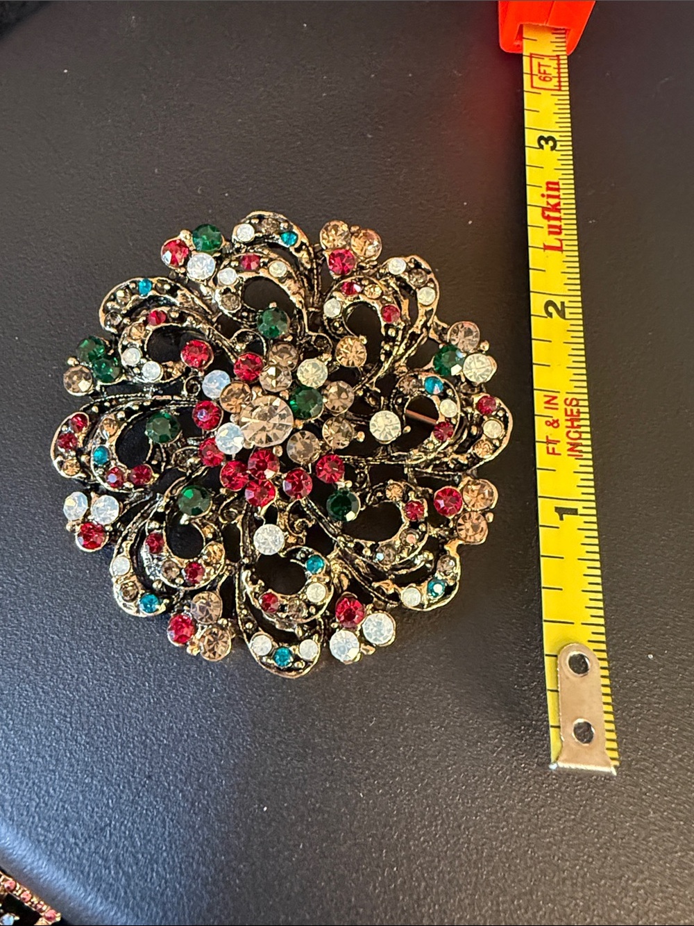 Multicolor Crystal Floral Brooch Pin - Sparkling Statement Accent